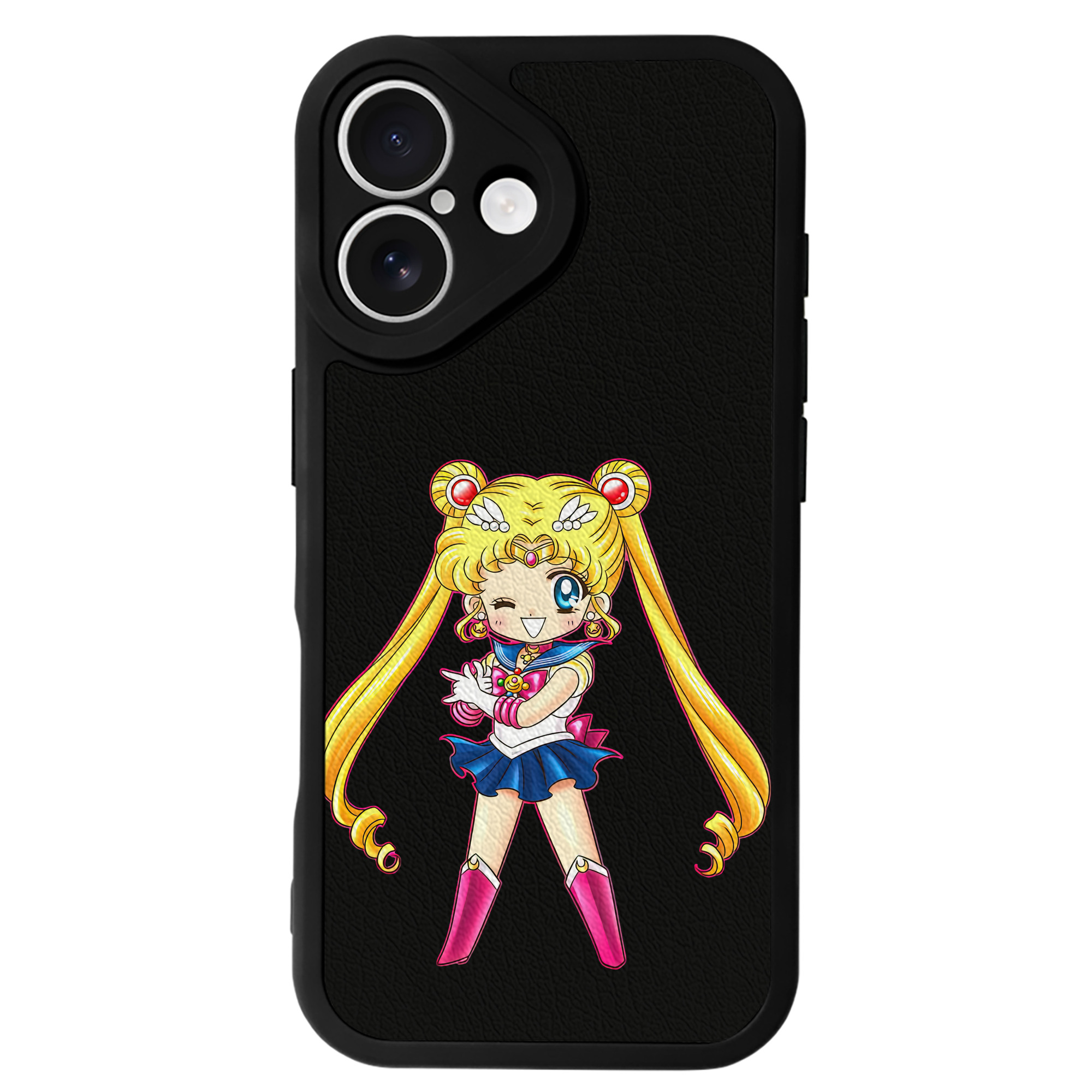 （画像用） 美少女戦士セーラームーン 月野 うさぎ つきの うさぎ Sailor Moon Tsukino Usagi 【iPhone 16シリーズ対応】シリコンスマホケース（レザー調） 材質：シリコン